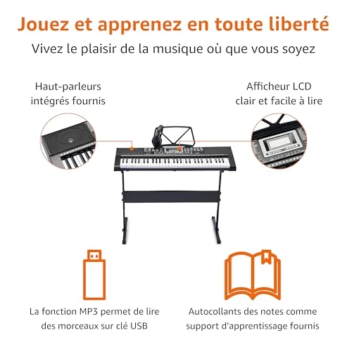 Autre vue du Clavier arrangeur Amazon Basics 61 touches