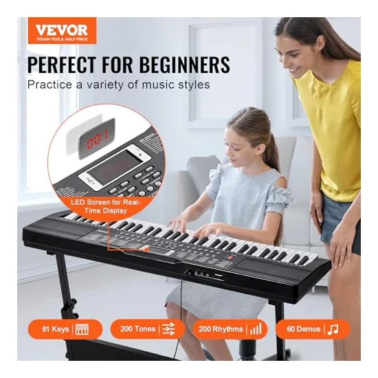 Autre vue du Clavier arrangeur VEVOR 61 touches
