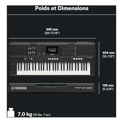 Autre vue du Clavier arrangeur Yamaha PSR-E483