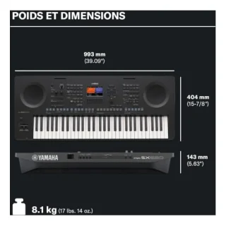Yamaha PSR-SX620, vue 3