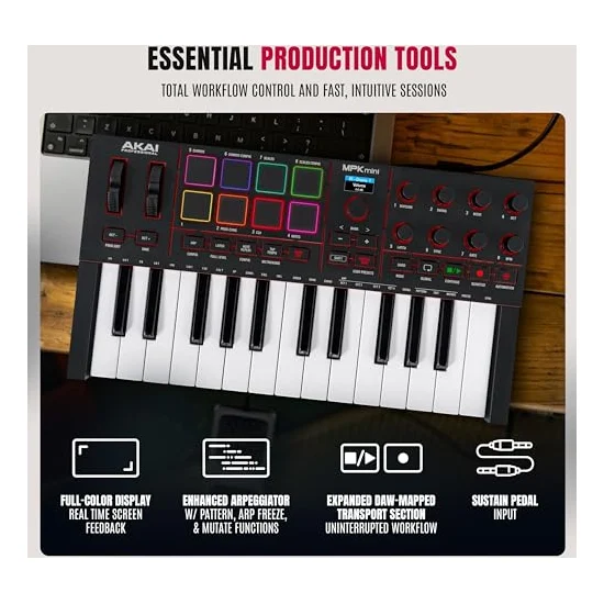 Autre vue du Clavier maître MIDI Akai Professional MPK Mini IV