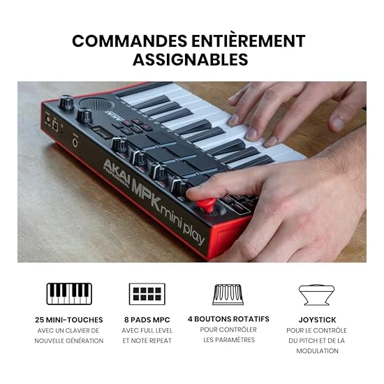 Autre vue du Clavier maître MIDI Akai Professional MPK Mini Play MK3