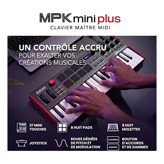 Autre vue du Clavier maître MIDI Akai Professional MPK Mini Plus
