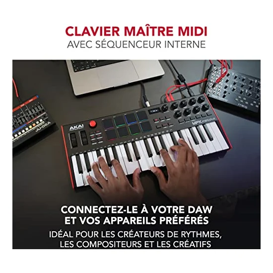 Autre vue du Clavier maître MIDI Akai Professional MPK Mini Plus