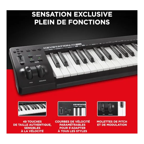 Autre vue du Clavier maître MIDI M-Audio Keystation 49 MK3