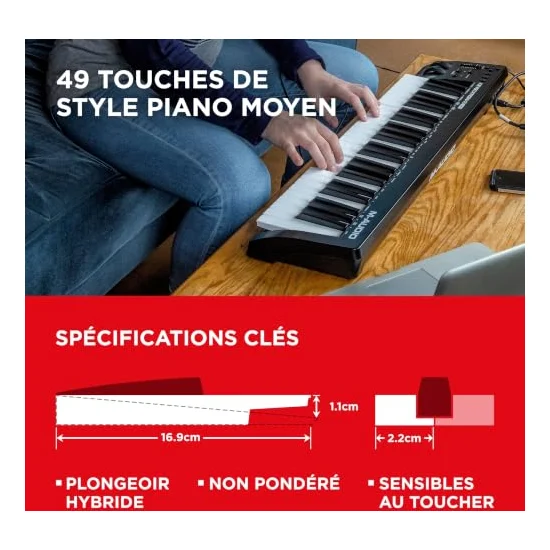 Autre vue du Clavier maître MIDI M-Audio Keystation 49 MK3