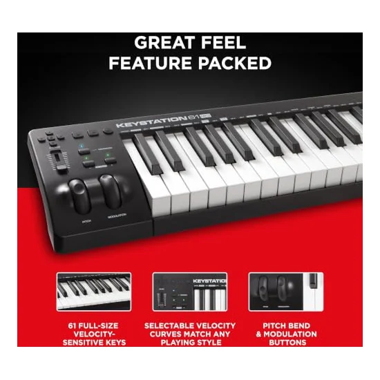 Autre vue du Clavier maître MIDI M-Audio Keystation 61 MK3