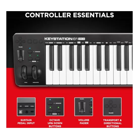 Autre vue du Clavier maître MIDI M-Audio Keystation 61 MK3