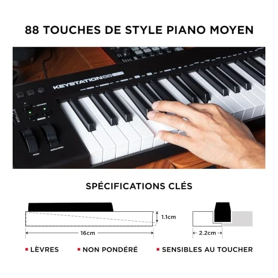 Autre vue du Clavier maître MIDI M-Audio Keystation 88 MK3