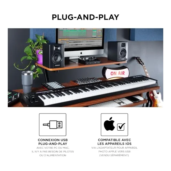 Autre vue du Clavier maître MIDI M-Audio Keystation 88 MK3