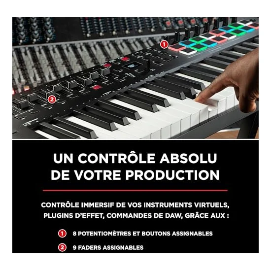 Autre vue du Clavier maître MIDI M-Audio Oxygen Pro 49