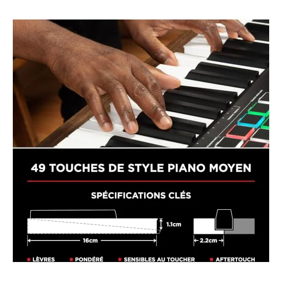 Autre vue du Clavier maître MIDI M-Audio Oxygen Pro 49