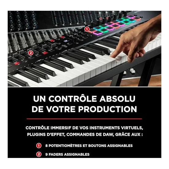 Autre vue du Clavier maître MIDI M-Audio Oxygen Pro 61