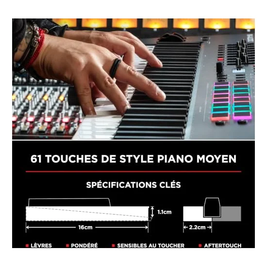 Autre vue du Clavier maître MIDI M-Audio Oxygen Pro 61