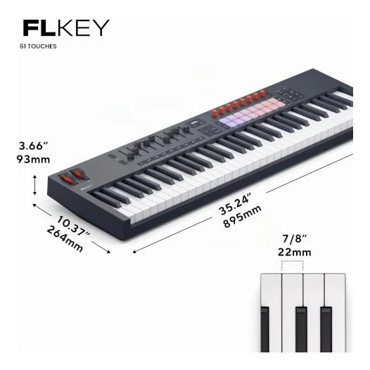 Autre vue du Clavier maître MIDI Novation FLkey 2 61