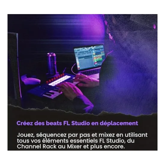 Autre vue du Clavier maître MIDI Novation FLkey 2 Mini