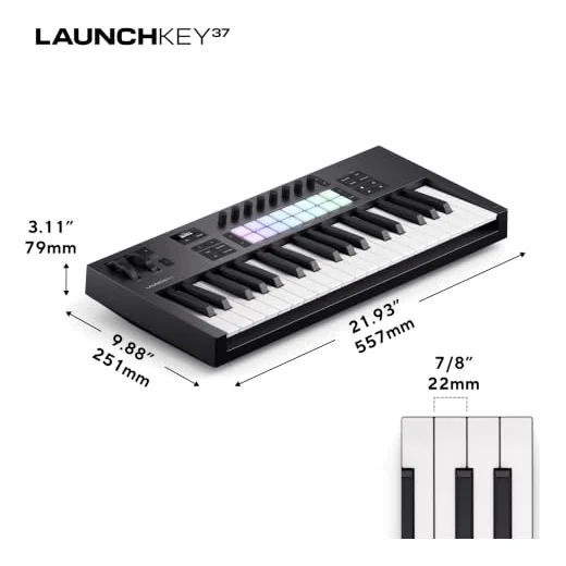 Autre vue du Clavier maître MIDI Novation Launchkey 37 MK4