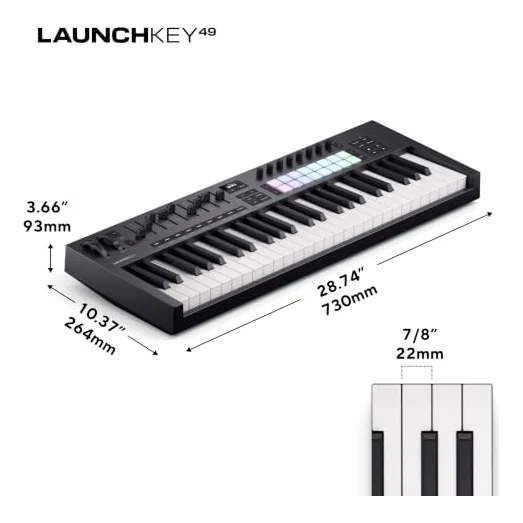 Autre vue du Clavier maître MIDI Novation Launchkey 49 MK4