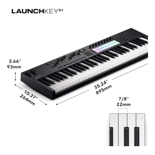 Autre vue du Clavier maître MIDI Novation Launchkey 61 MK4