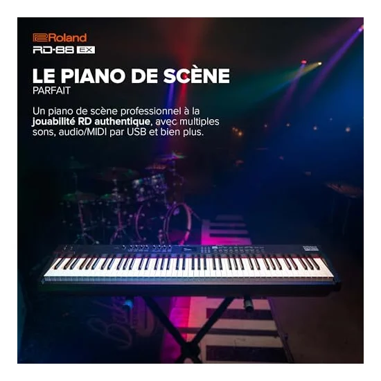 Autre vue du Piano de scène Roland RD-88 EX