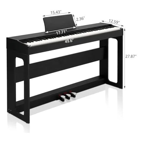 Autre vue du Piano numérique à meuble Leadzm 88 touches lestées