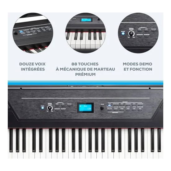 Autre vue du Piano numérique portable Alesis Recital Pro