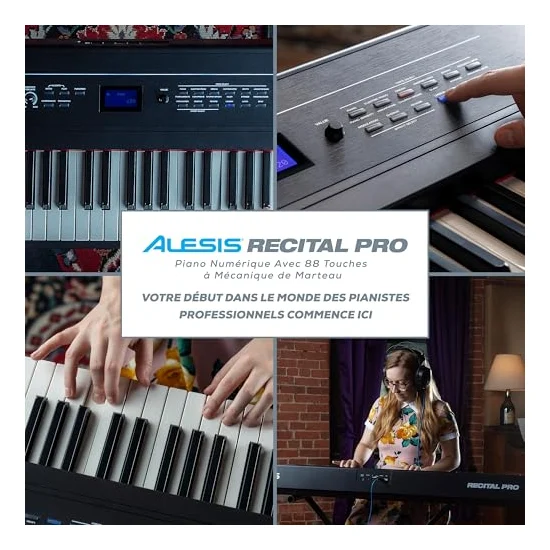 Autre vue du Piano numérique portable Alesis Recital Pro