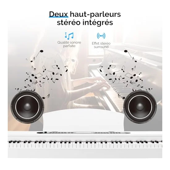 Autre vue du Piano numérique à meuble Bonnlo 88 touches pondérées