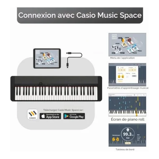 Autre vue du Piano numérique portable Casio Casiotone CT-S1