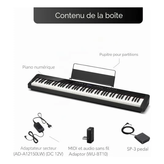 Autre vue du Piano numérique portable Casio Privia PX-S3100