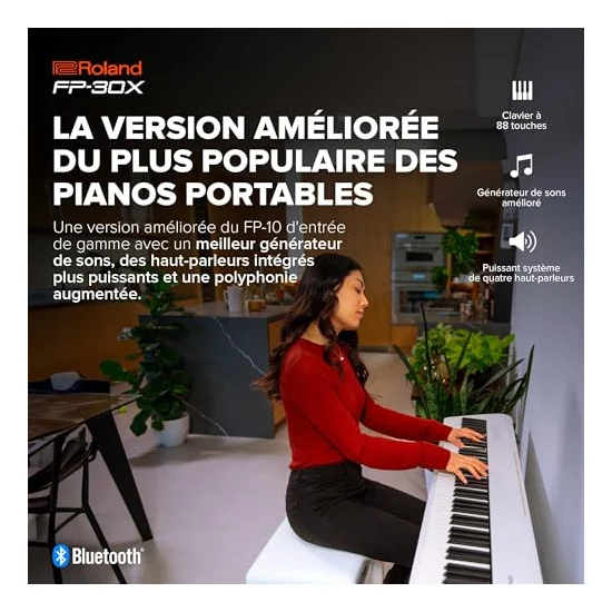 Autre vue du Piano numérique portable Roland FP-30X