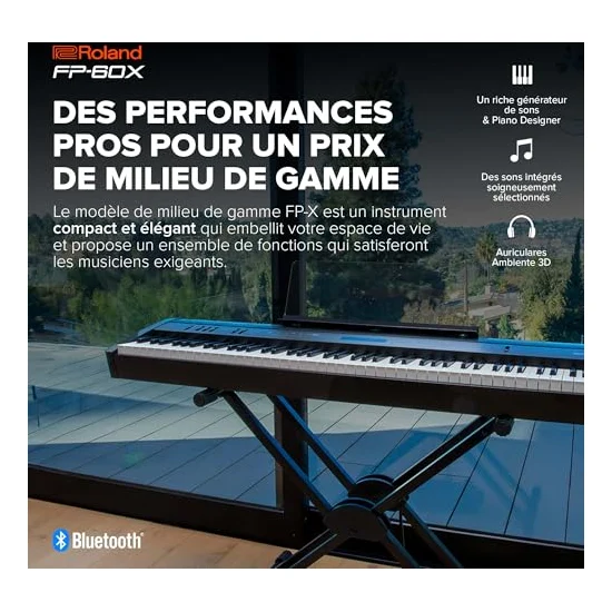 Autre vue du Piano numérique portable Roland FP-60X
