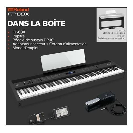 Autre vue du Piano numérique portable Roland FP-60X
