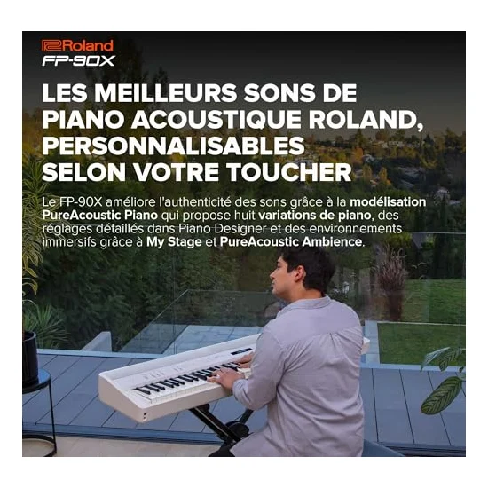 Autre vue du Piano numérique portable Roland FP-90X