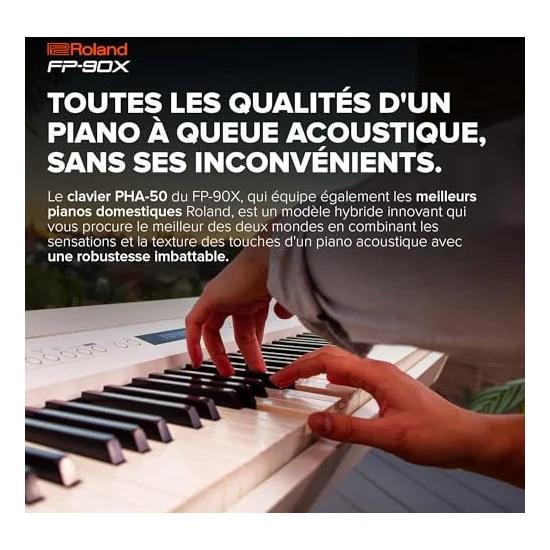 Autre vue du Piano numérique portable Roland FP-90X