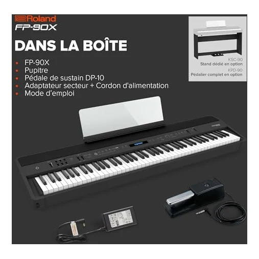 Autre vue du Piano numérique portable Roland FP-90X