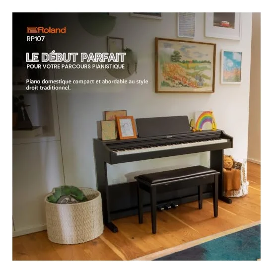 Autre vue du Piano numérique à meuble Roland RP107