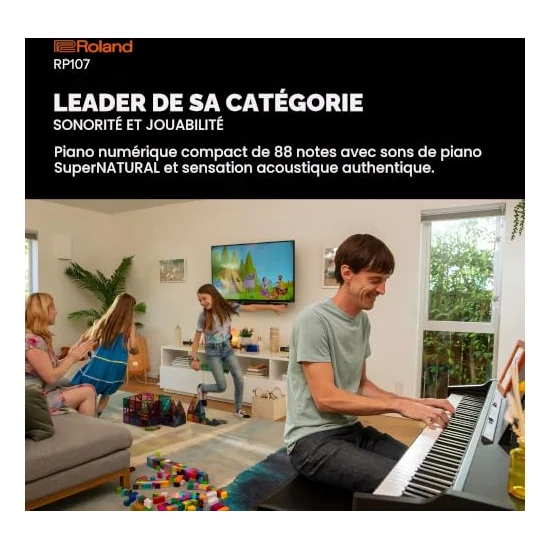 Autre vue du Piano numérique à meuble Roland RP107