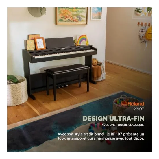 Autre vue du Piano numérique à meuble Roland RP107