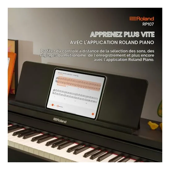 Autre vue du Piano numérique à meuble Roland RP107