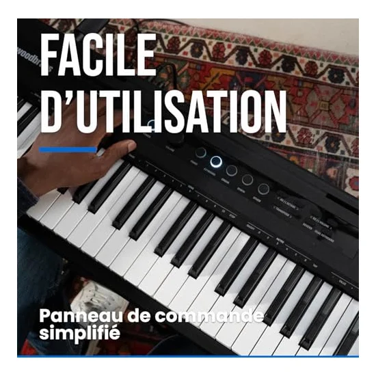 Autre vue du Piano numérique portable Woodbrass XPL1
