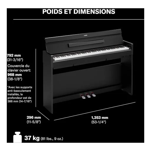 Autre vue du Piano numérique à meuble Yamaha Arius YDP-S36