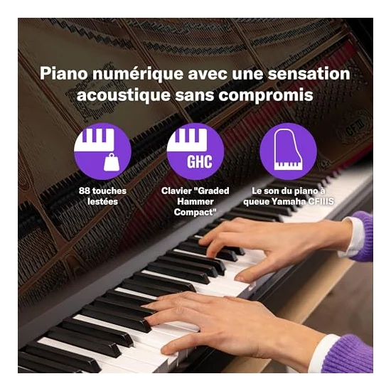 Autre vue du Piano numérique portable Yamaha P-145BT