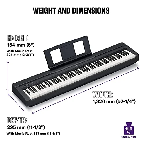 Autre vue du Piano numérique portable Yamaha P-45